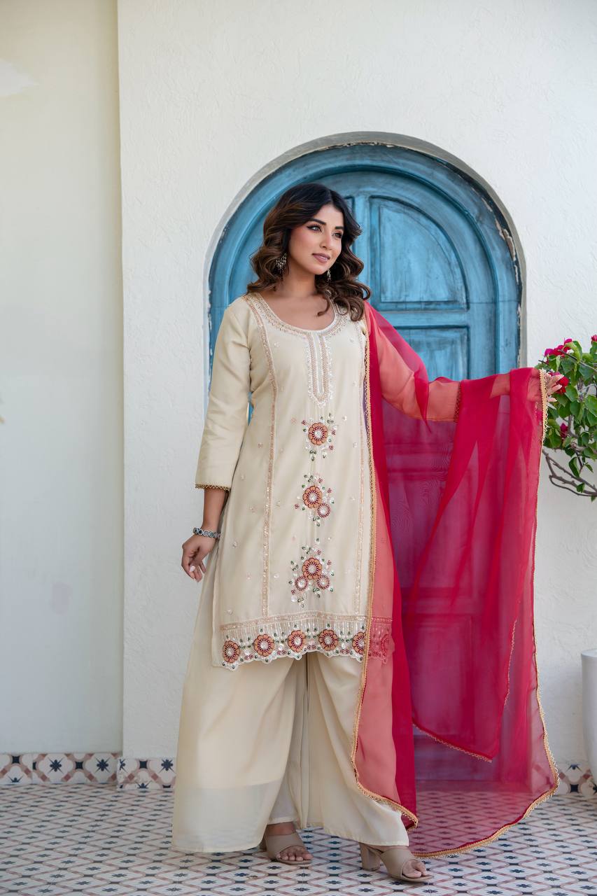 Wedding Wear Kurti plazzo Set