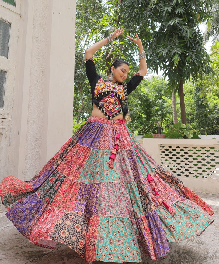 Multi-colors Lehenga With Top