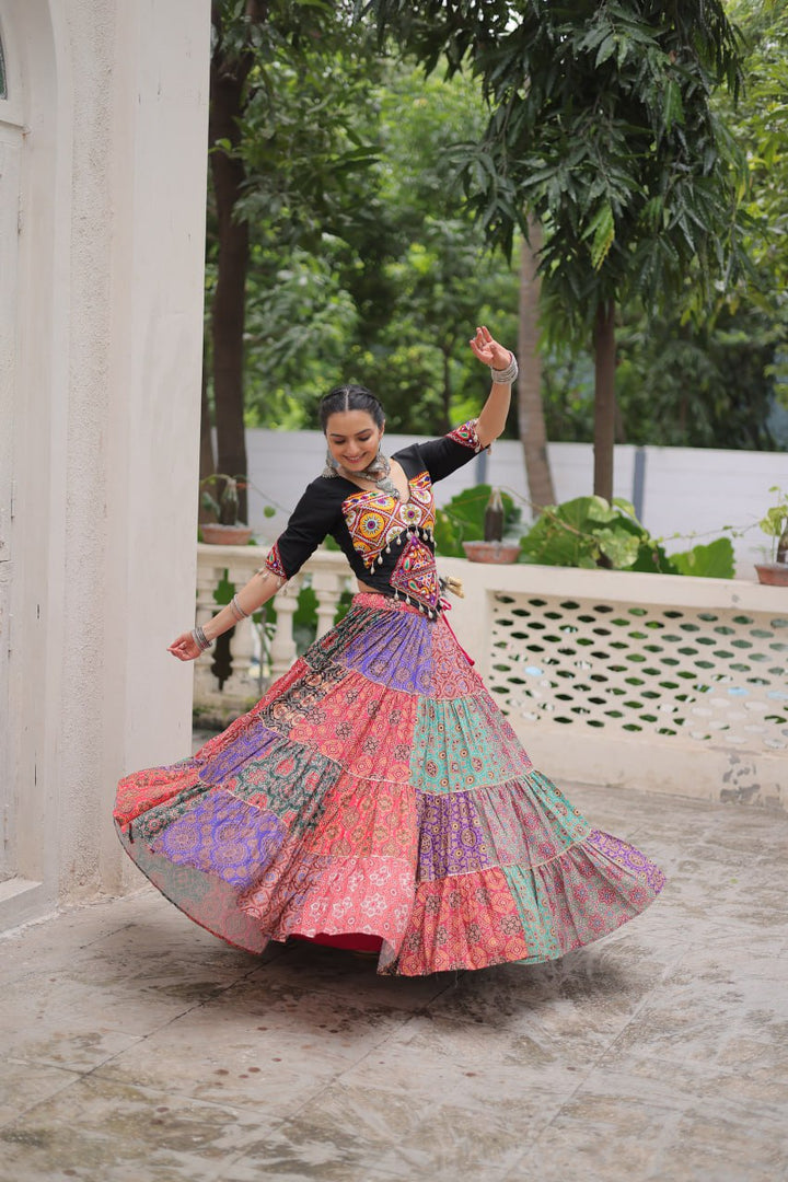 Multi-colors Lehenga With Top
