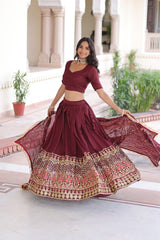 designer Maroon lehenga choli set
