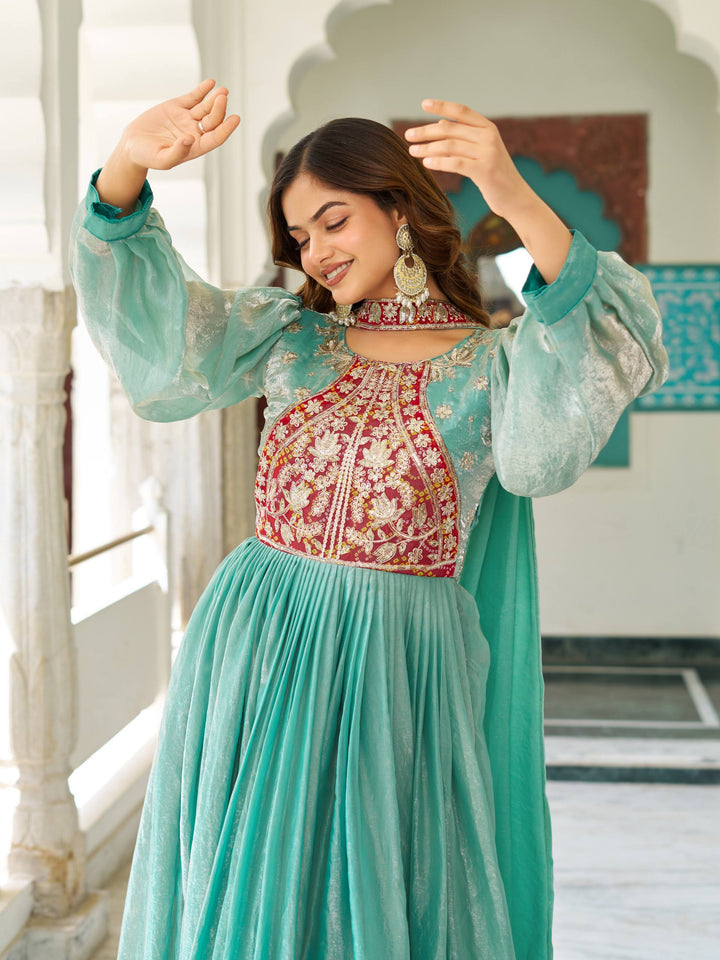 New Wedding Long  Gown & Dupatta Set