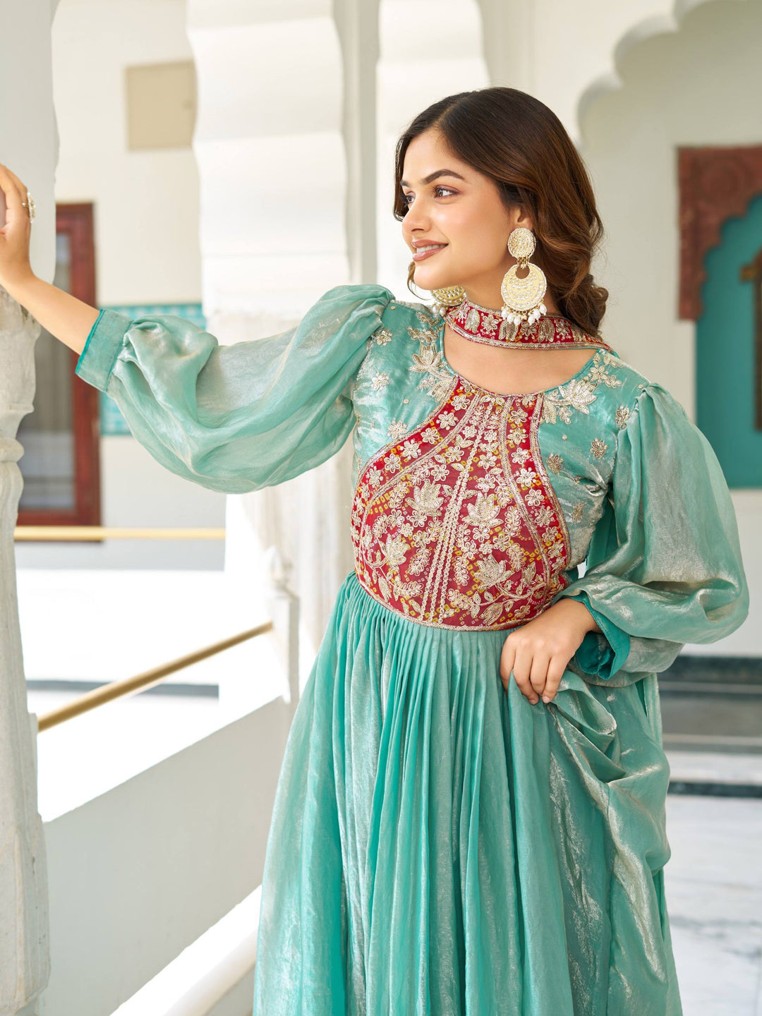 New Wedding Long  Gown & Dupatta Set
