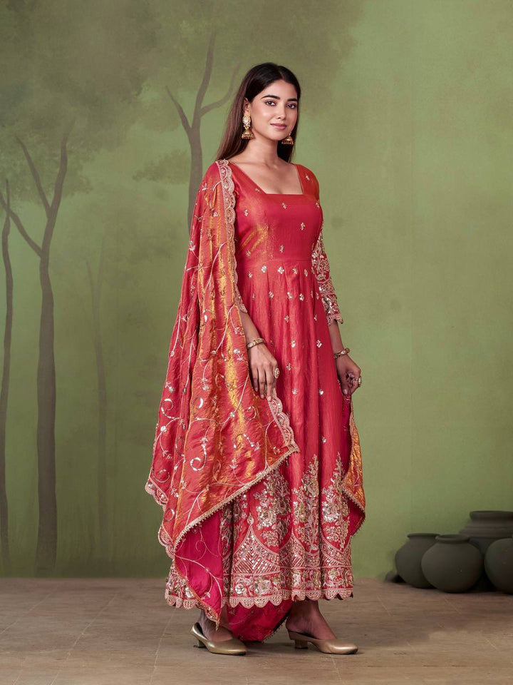 New Designers Jelly Simmer Silk Anarkali Gown Set