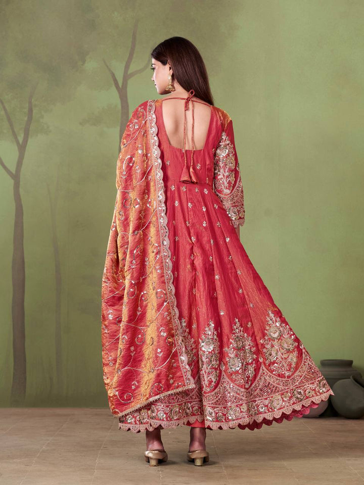 New Designers Jelly Simmer Silk Anarkali Gown Set