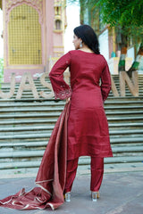 TRANDING 3 PIECE FANCY KURTI-PENT AND DUPATTA SET