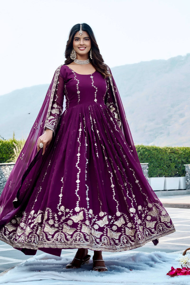 New Festival Long Gown & Duptta Set