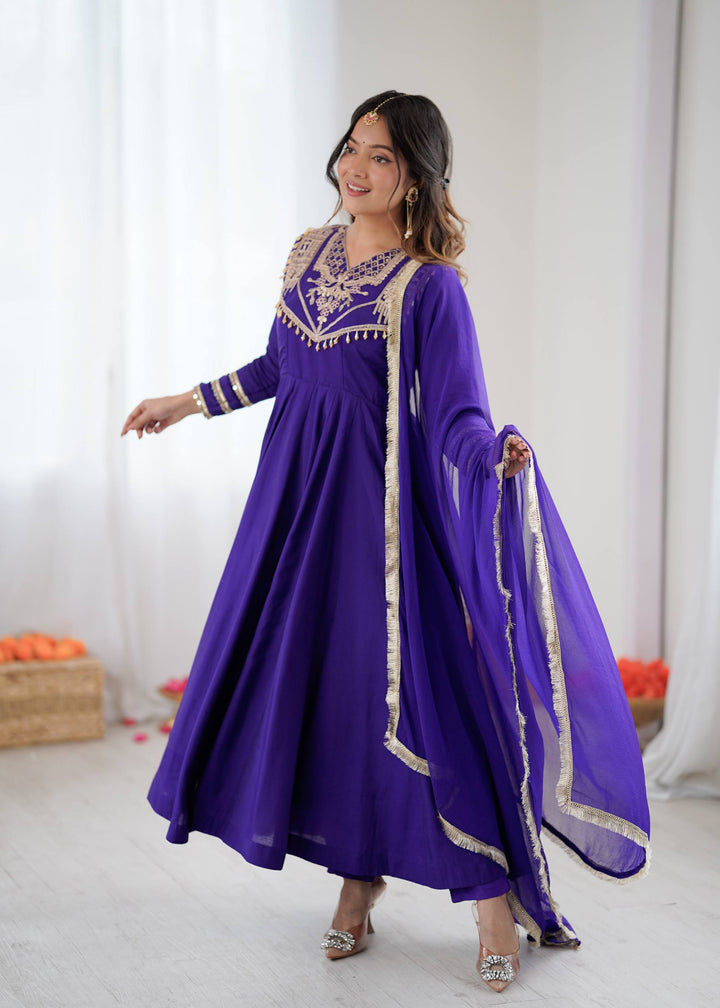 royal purple Anarkali Gown Set