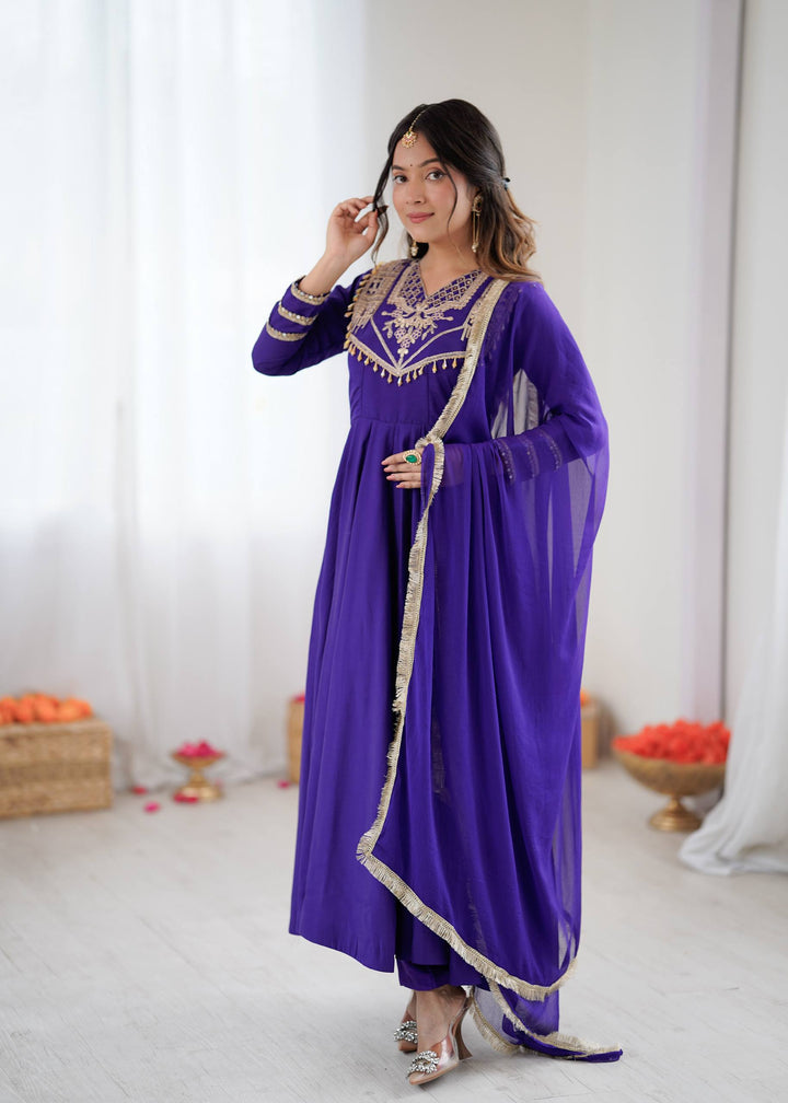 royal purple Anarkali Gown Set
