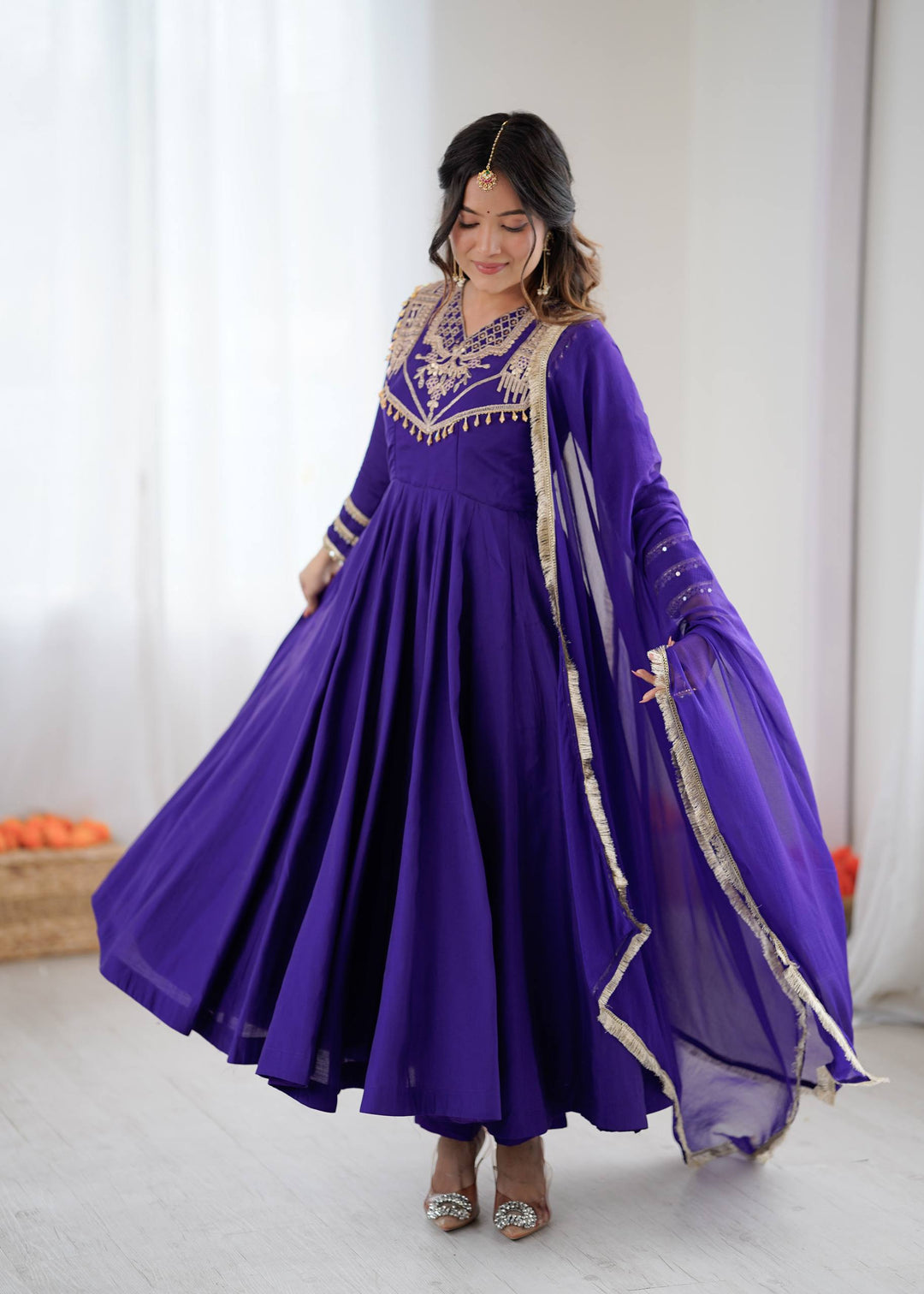 royal purple Anarkali Gown Set