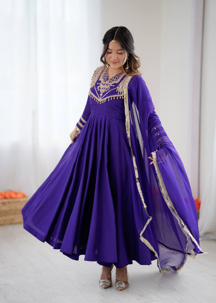 royal purple Anarkali Gown Set