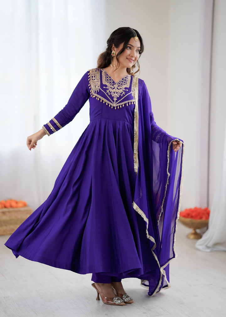 royal purple Anarkali Gown Set