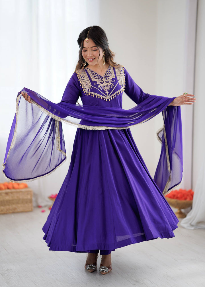 royal purple Anarkali Gown Set