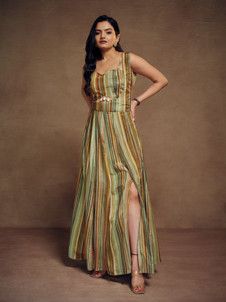 effortless elegance with Digital Printed Silk Gown