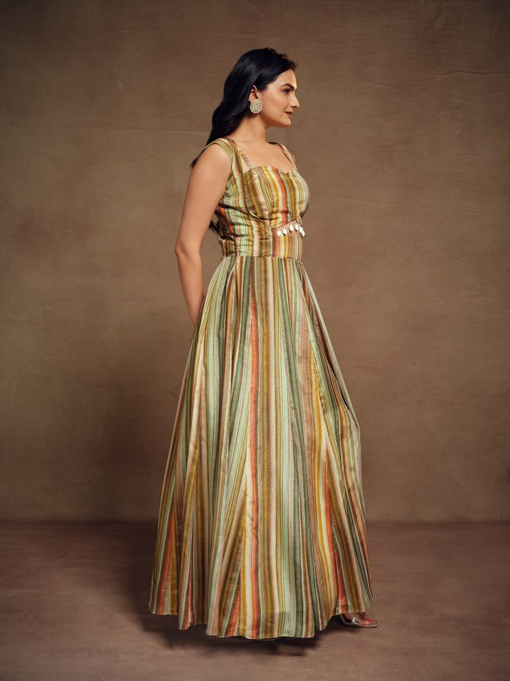 effortless elegance with Digital Printed Silk Gown