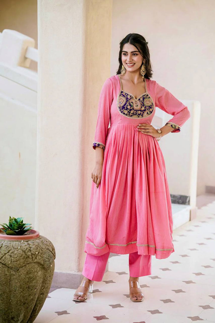 Designer Party Wear Pink Gown
