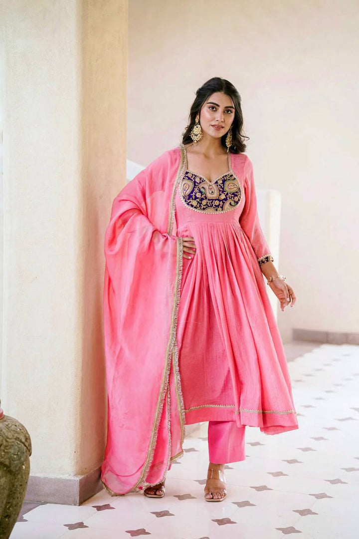 Designer Party Wear Pink Gown