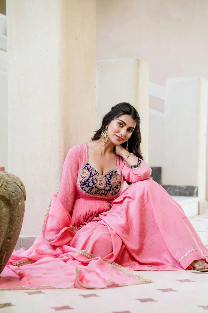 Designer Party Wear Pink Gown