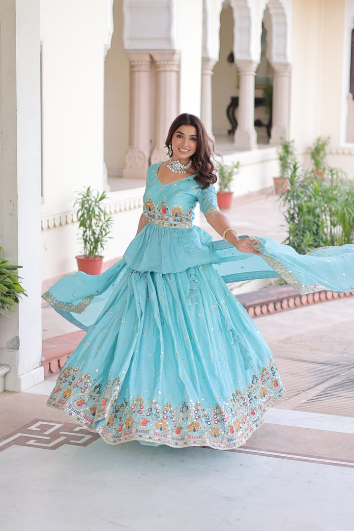 Designer Sequins Embroidered Readymade Lehenga choli Set