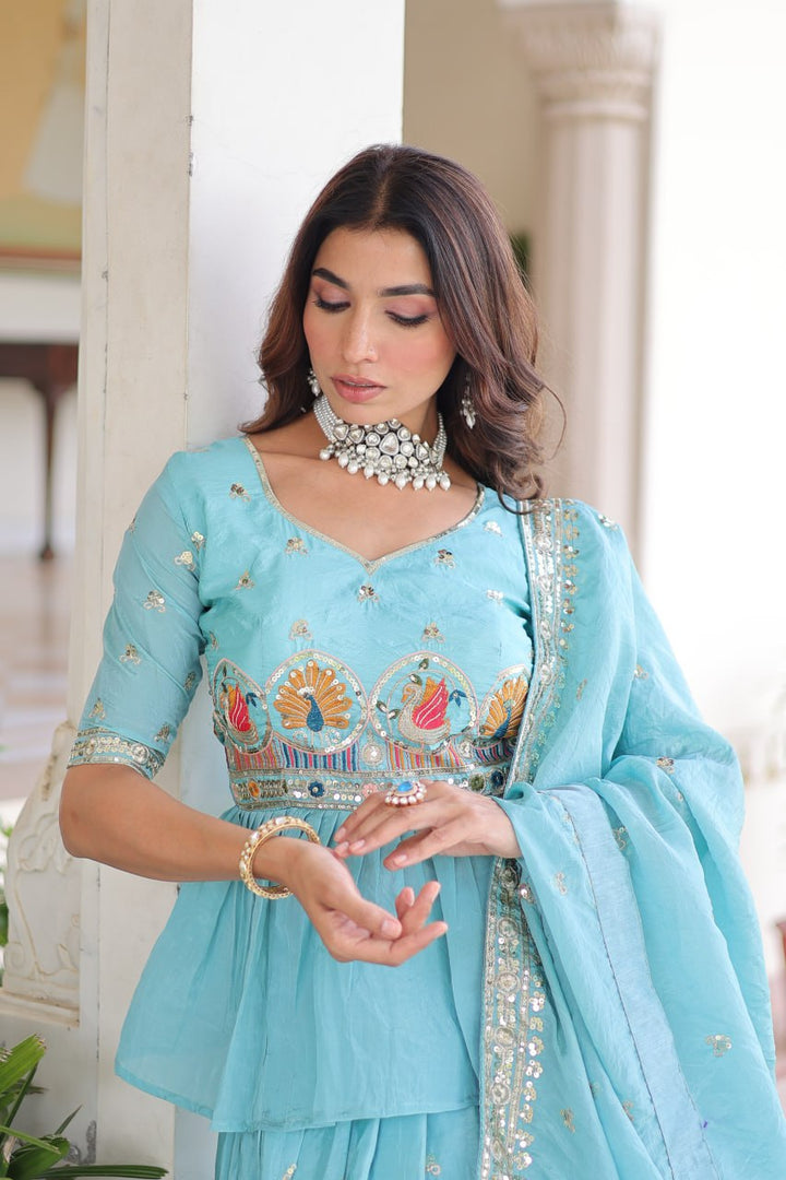 Designer Sequins Embroidered Readymade Lehenga choli Set