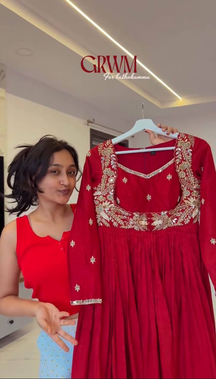 Red Color Designer Party Wear Gown