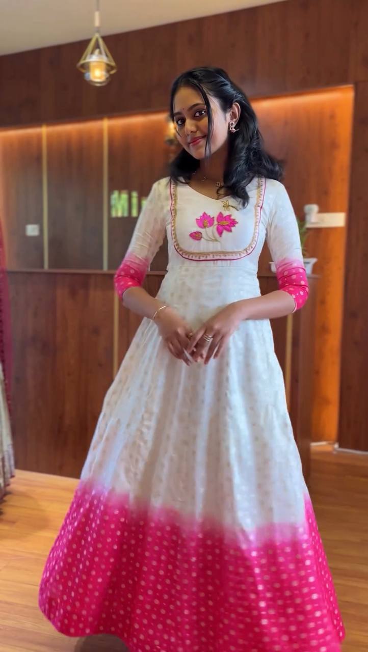 pure jecard Silk hand work Gown
