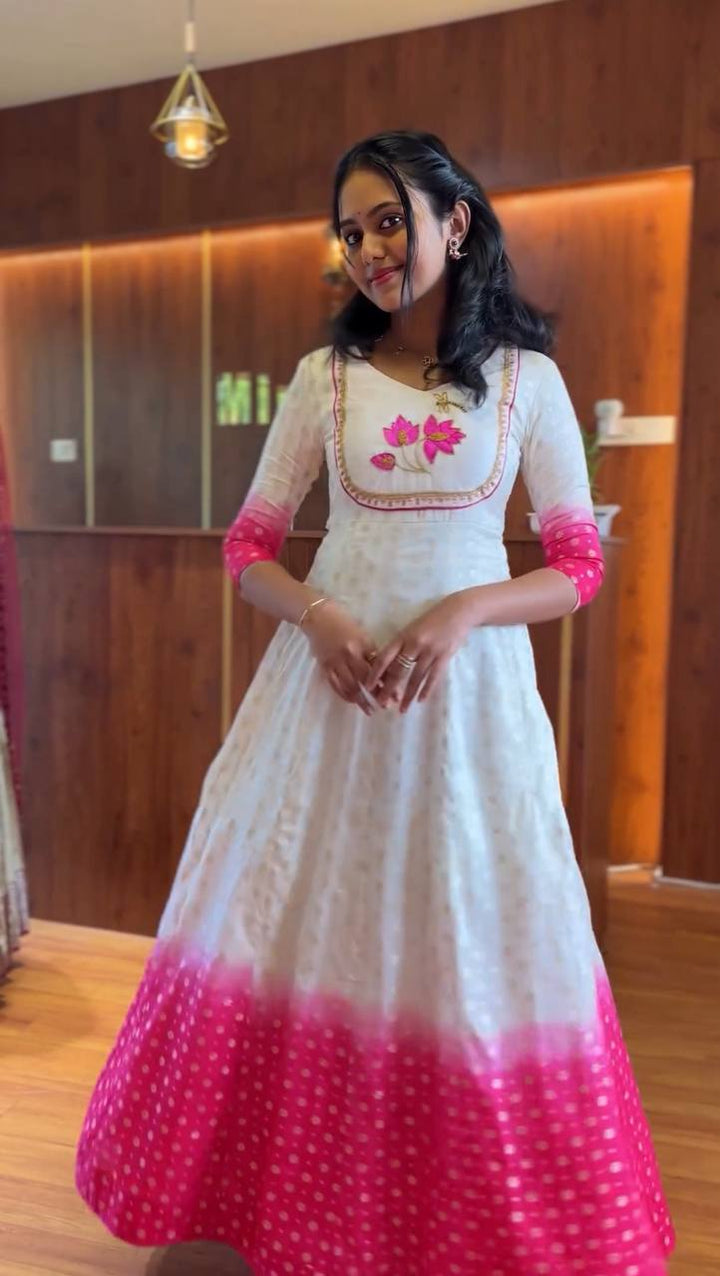 pure jecard Silk hand work Gown