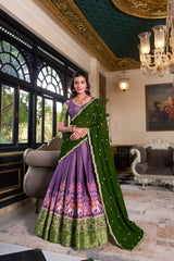 Purple Kanchipuram Silk Lehenga choli