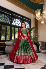 Green Kanchipuram Silk Lehenga choli