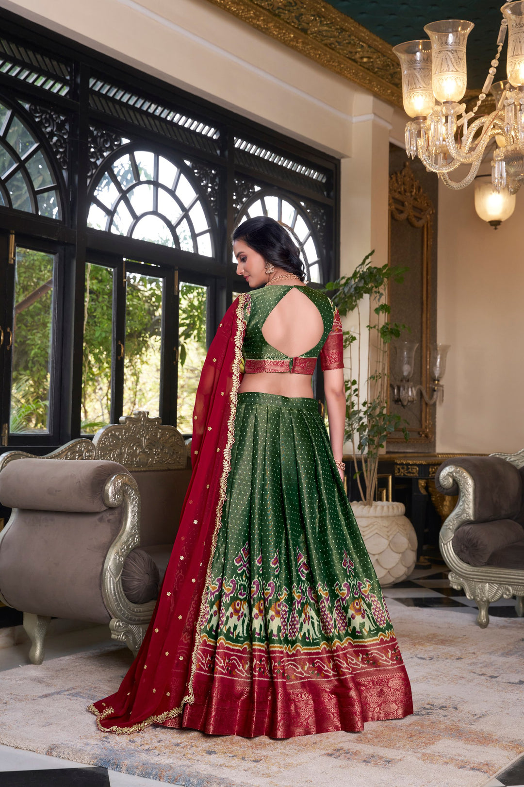 Green Kanchipuram Silk Lehenga choli