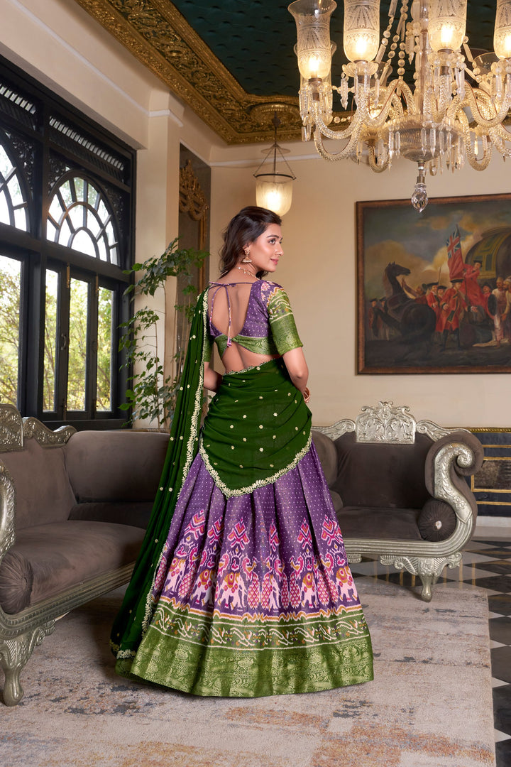 Purple Kanchipuram Silk Lehenga choli