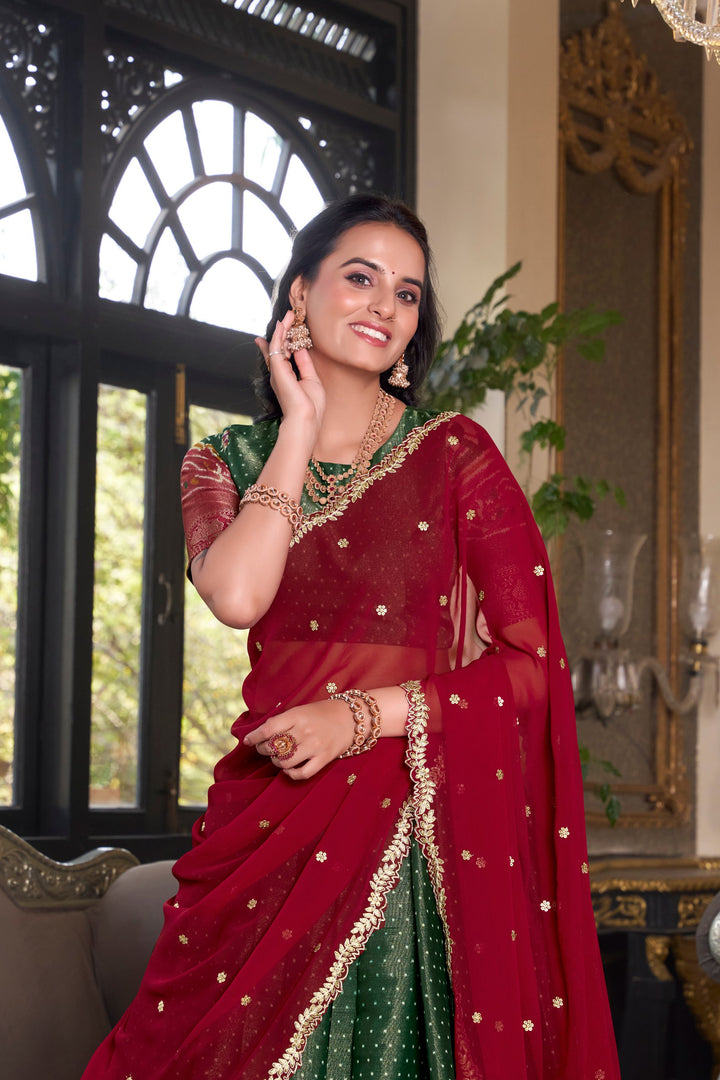 Green Kanchipuram Silk Lehenga choli