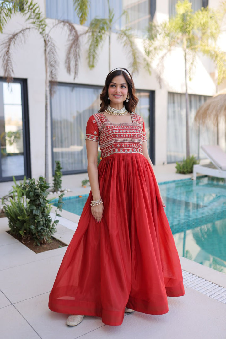 New Designer Fenta anarkali Gown Set