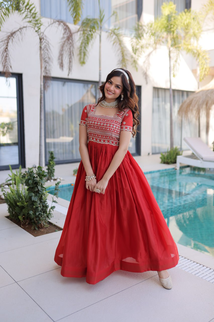 New Designer Fenta anarkali Gown Set