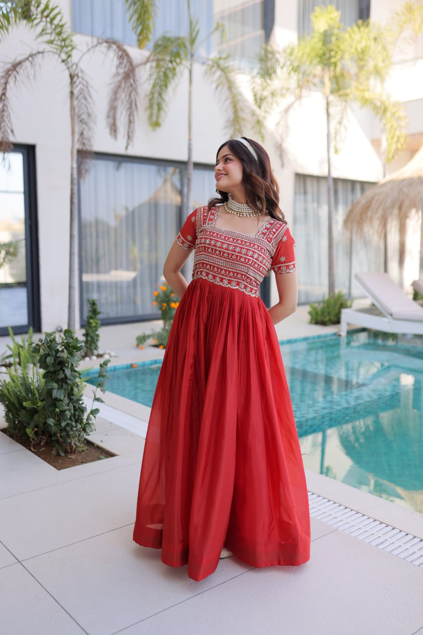 New Designer Fenta anarkali Gown Set