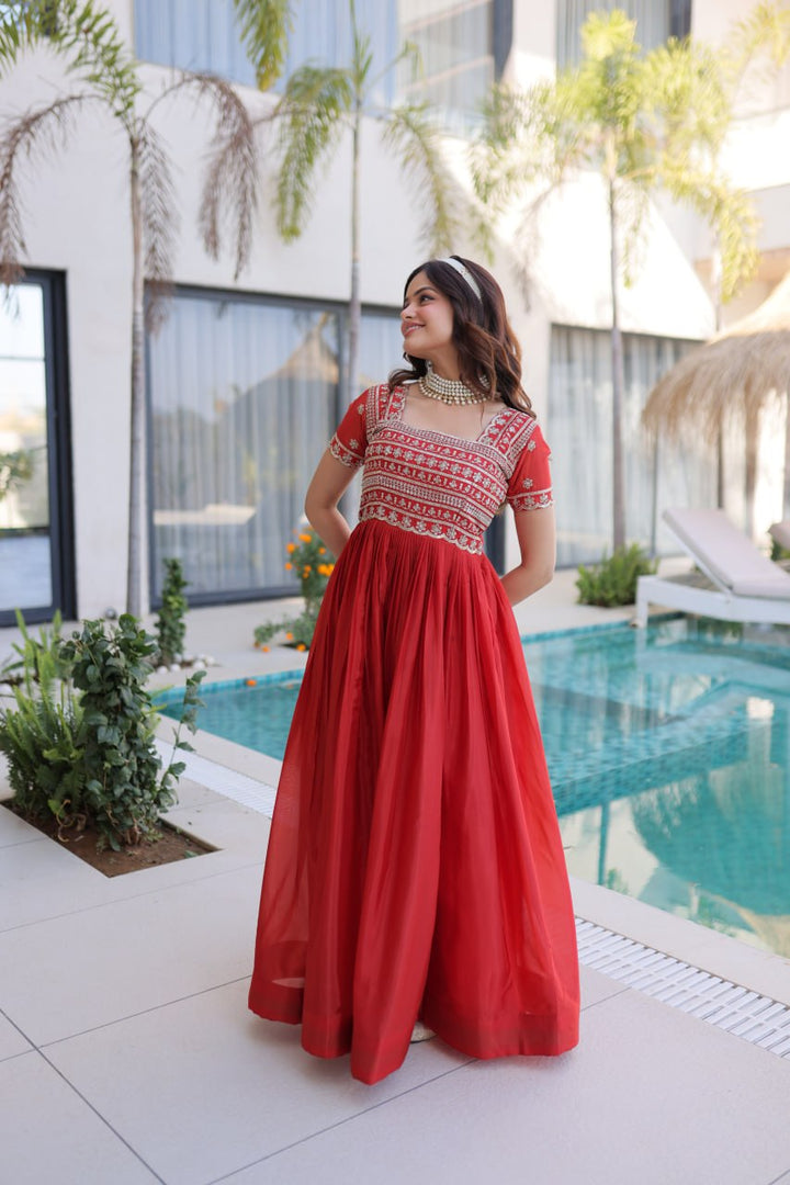 New Designer Fenta anarkali Gown Set