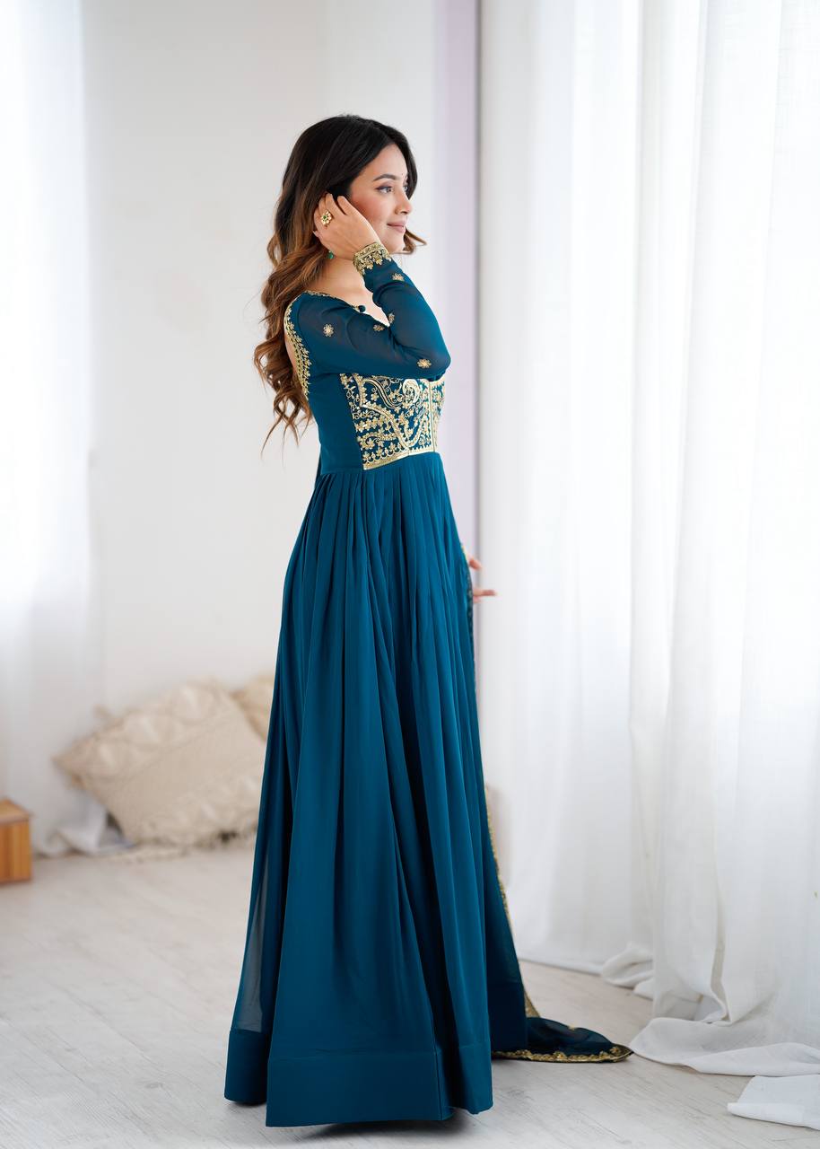 Opulent Teal Royale Anarkali Outfit