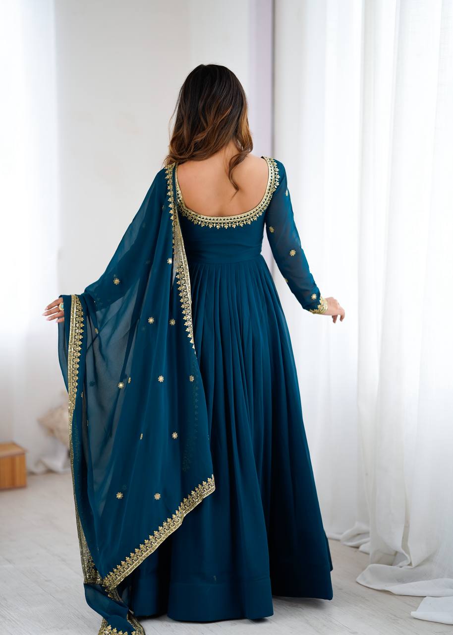 Opulent Teal Royale Anarkali Outfit