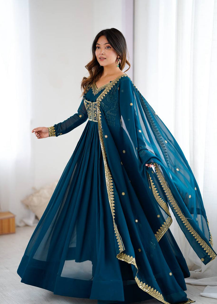 Opulent Teal Royale Anarkali Outfit