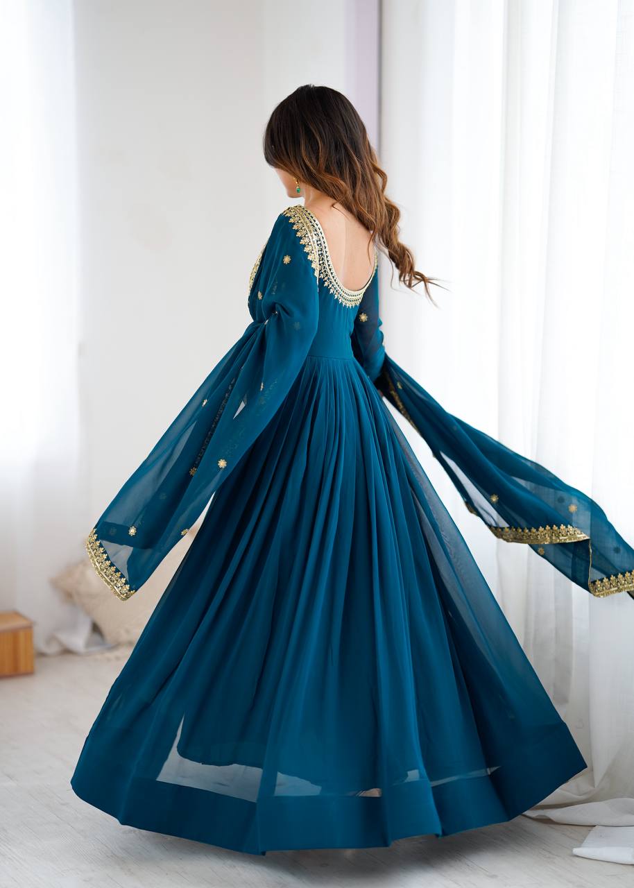 Opulent Teal Royale Anarkali Outfit