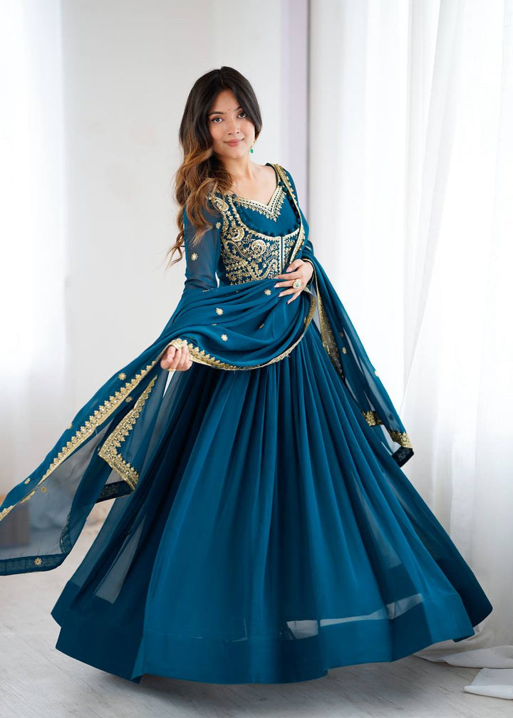 Opulent Teal Royale Anarkali Outfit