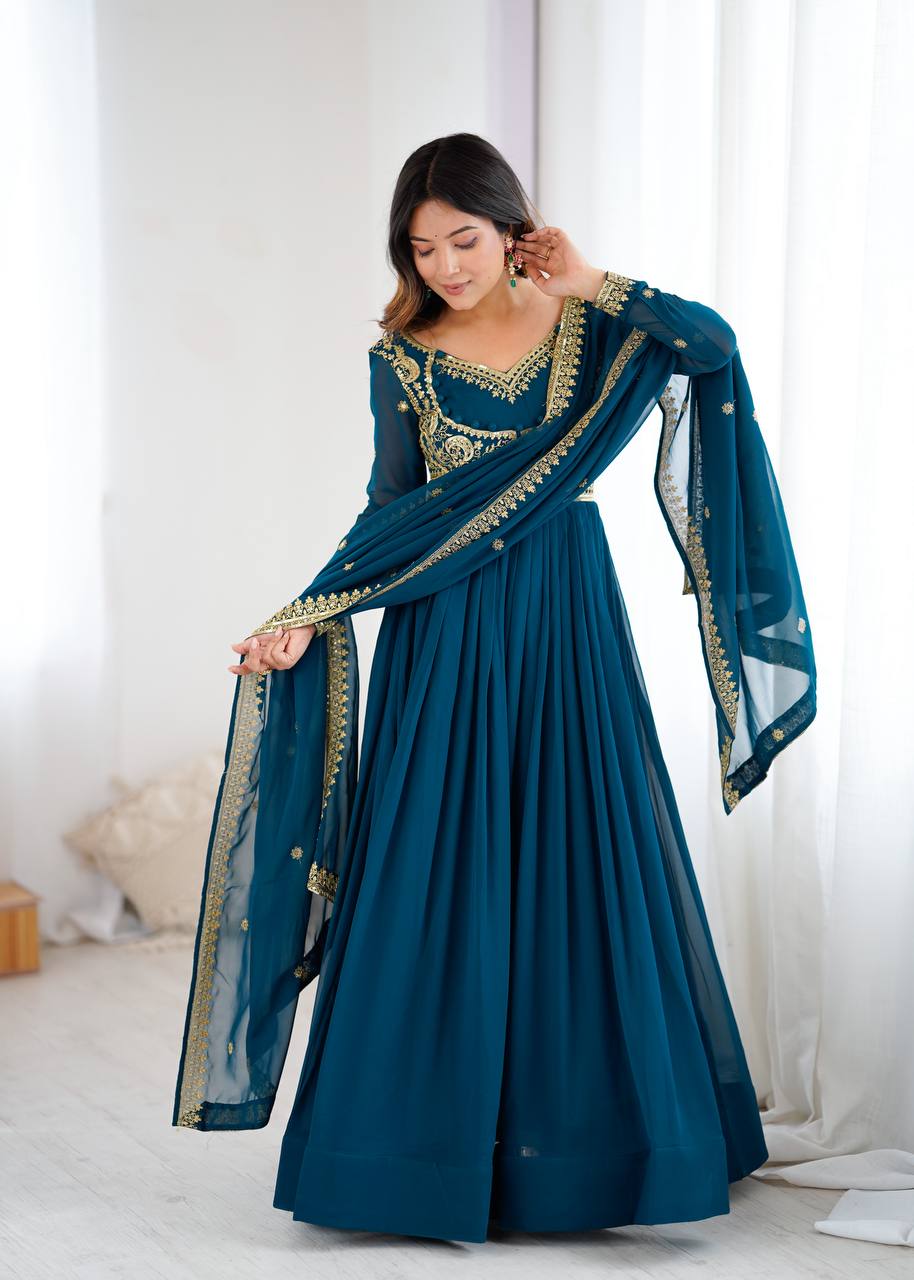 Opulent Teal Royale Anarkali Outfit