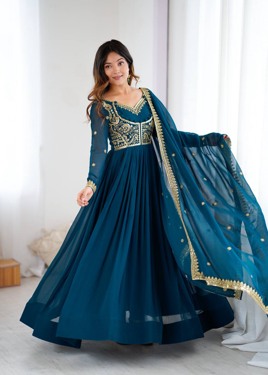 Opulent Teal Royale Anarkali Outfit