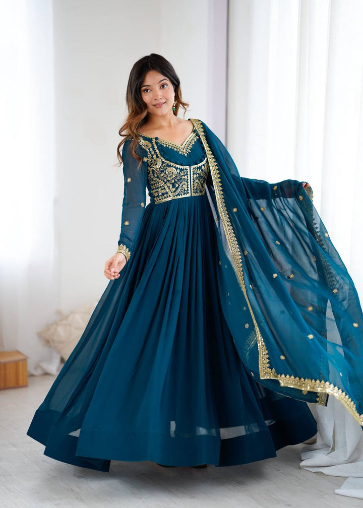 Opulent Teal Royale Anarkali Outfit