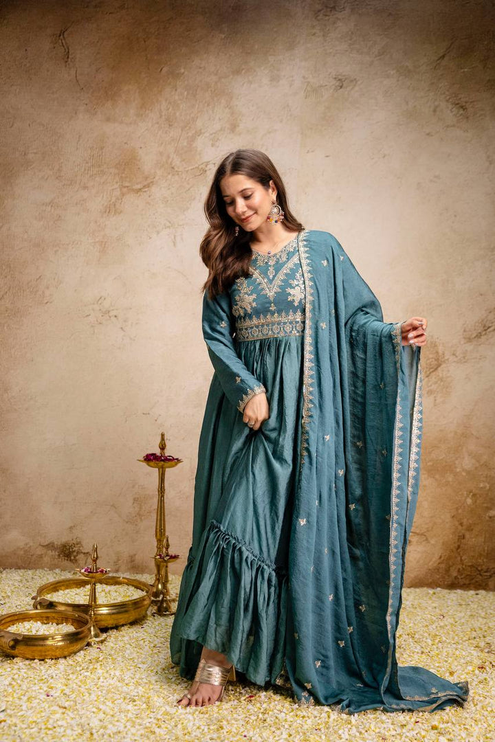 New Ready-Made Gown And Dupatta Set