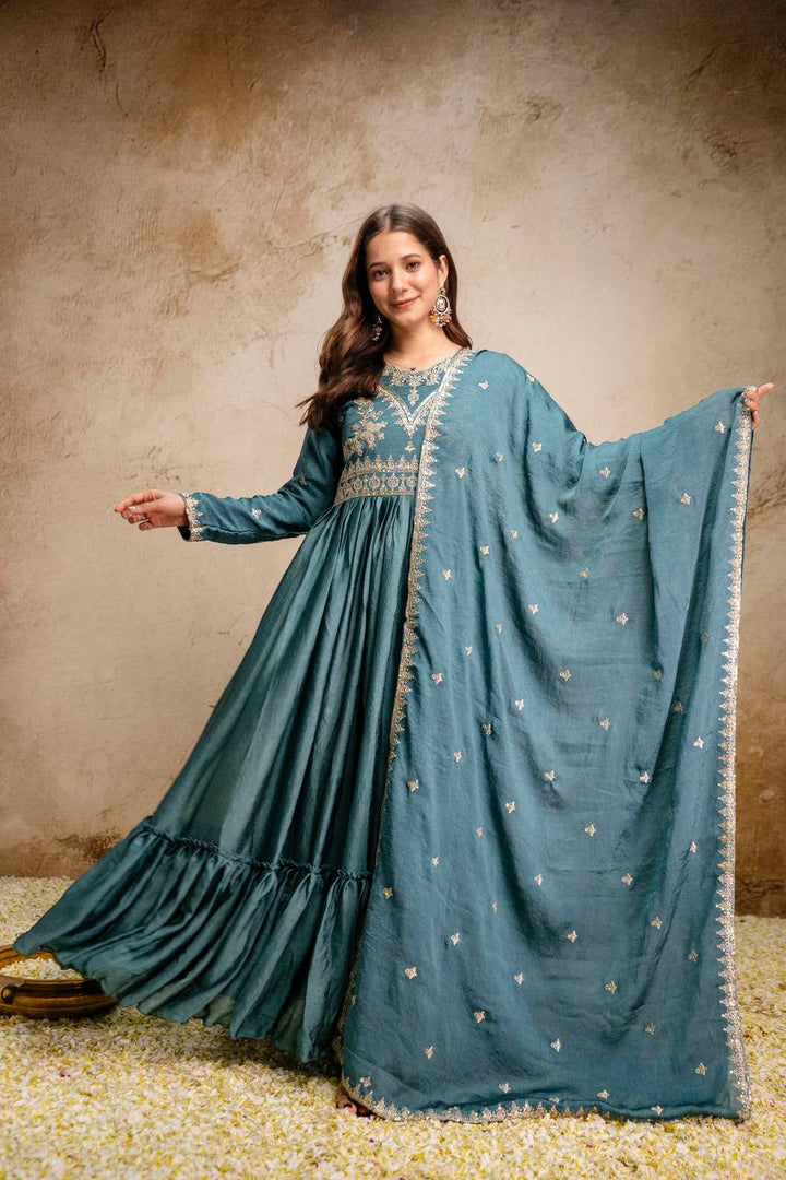 New Ready-Made Gown And Dupatta Set