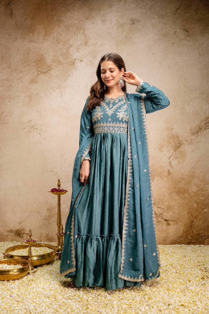 New Ready-Made Gown And Dupatta Set