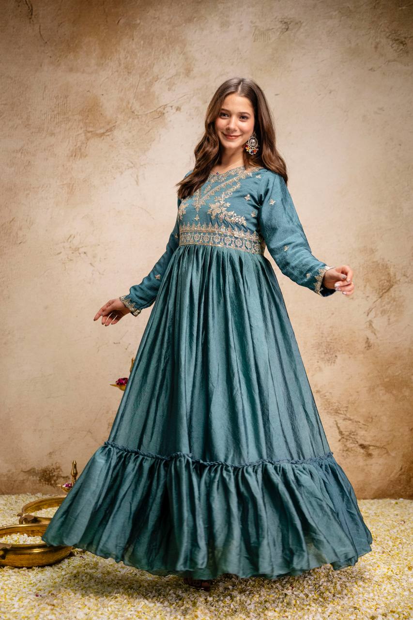 New Ready-Made Gown And Dupatta Set