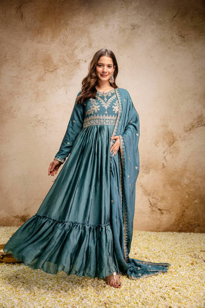 New Ready-Made Gown And Dupatta Set
