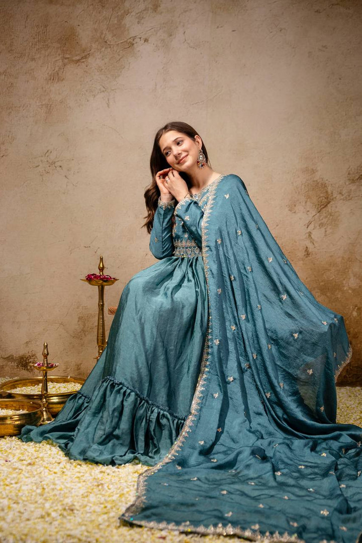 New Ready-Made Gown And Dupatta Set