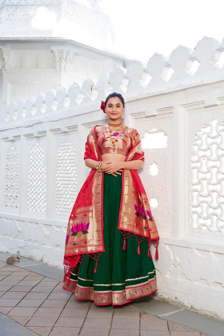 Green Paithani Lehenga choli